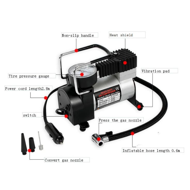Compresor DutyPro portátil de aire 12V (INFLADO RAPIDO)