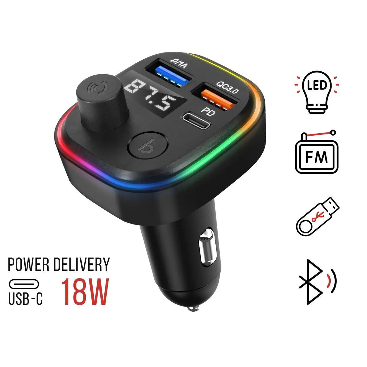 Radio reproductor MP3 C2PRO Con pantalla y triple carga USB Y C